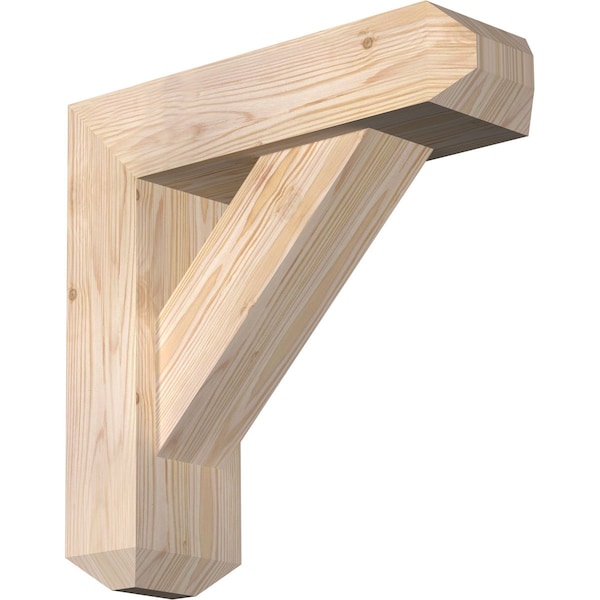 Ekena Millwork Traditional Craftsman Smooth Bracket w/ Offset Brace, Douglas Fir, 5 1/2"W x 18"D x 18"H BKT0604X18X18TRA04SDF - main